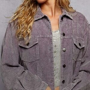 POL Women's Corduroy Jacket - Purple